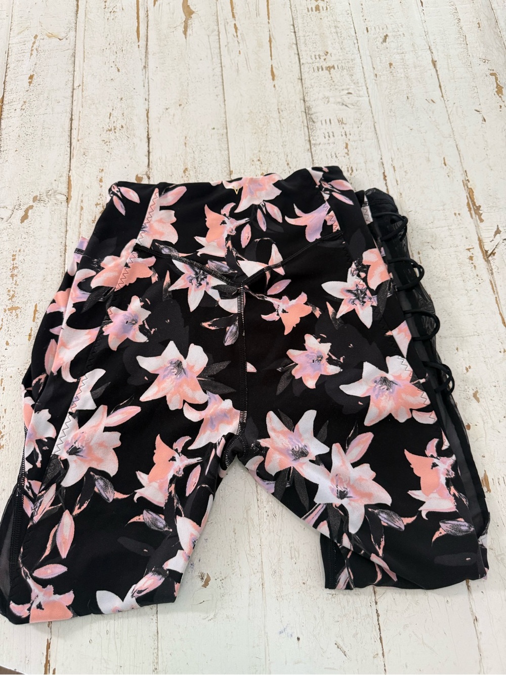 Victoria's Secret Leggings with Pink Floral Pattern